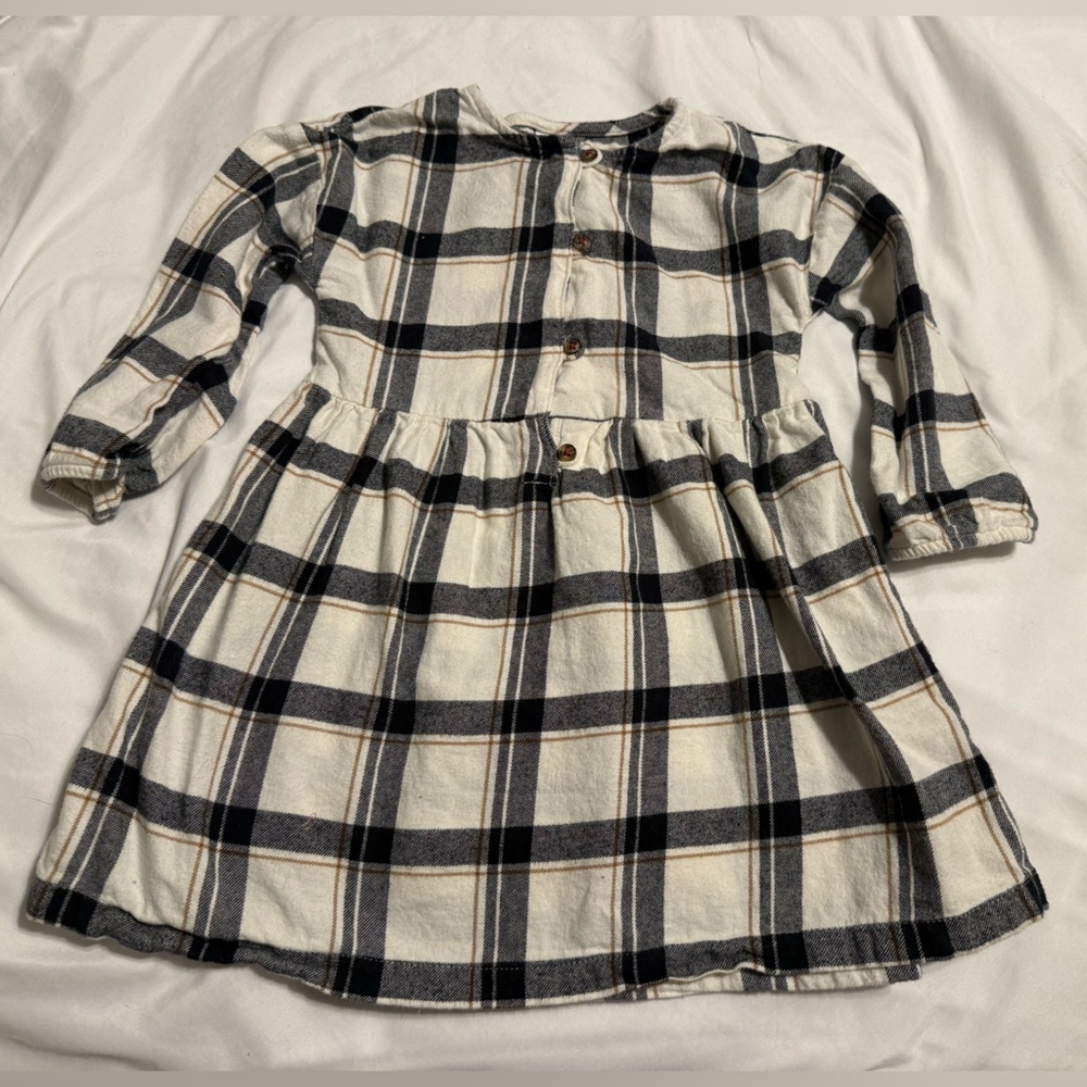 Carter's Navy and Cream Plaid Flannel Dress